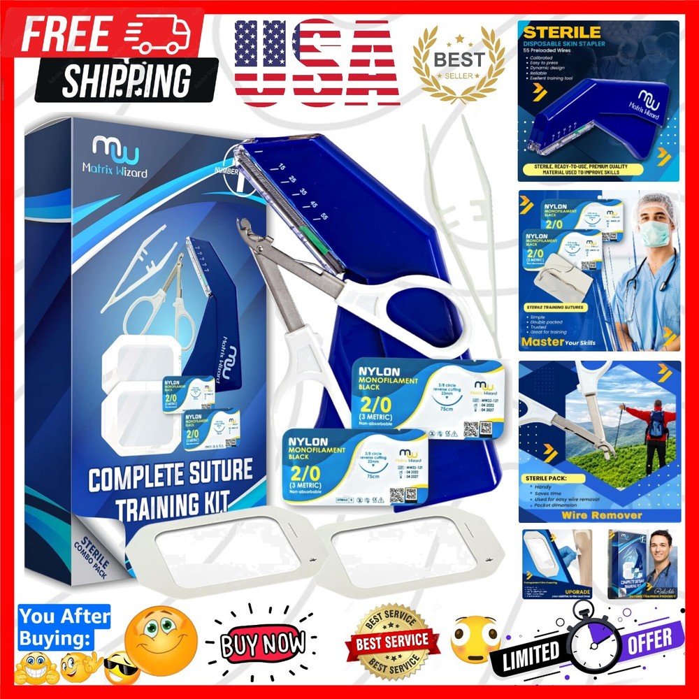 Suture Thread & Instrument Kit - Essential for First Aid & Veterinary Training