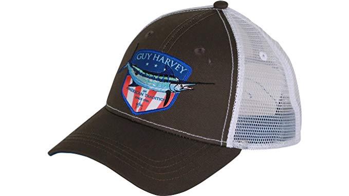 Guy Harvey Solid Trucker Glory Hat GHH26523 Bark Brown / White - New with Tags