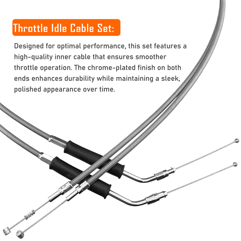 SS Handlerbar 16" Chrome Cable Brake Line For 2011-2015 Harley Softail With ABS