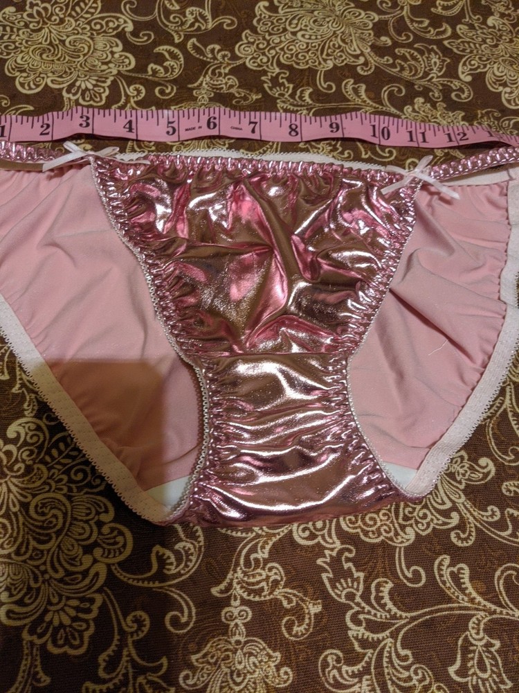 Vtg Satin String Bikini Panties Size L/XL
