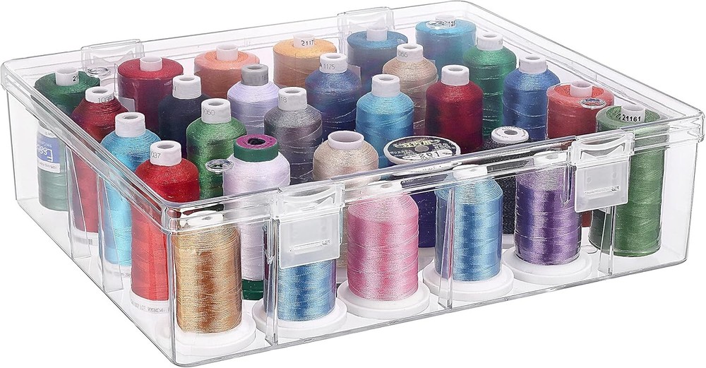 Superb Visibility Stackable Thread Storage Boxes - 2 Pack for Embroidery