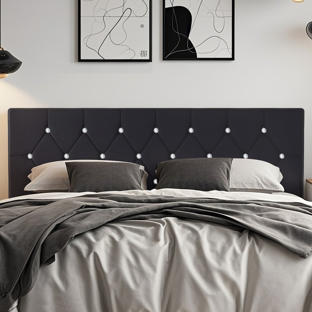 Queen King Size Upholstered Headboard Only Velvet Button Tufted Adjustable Bed