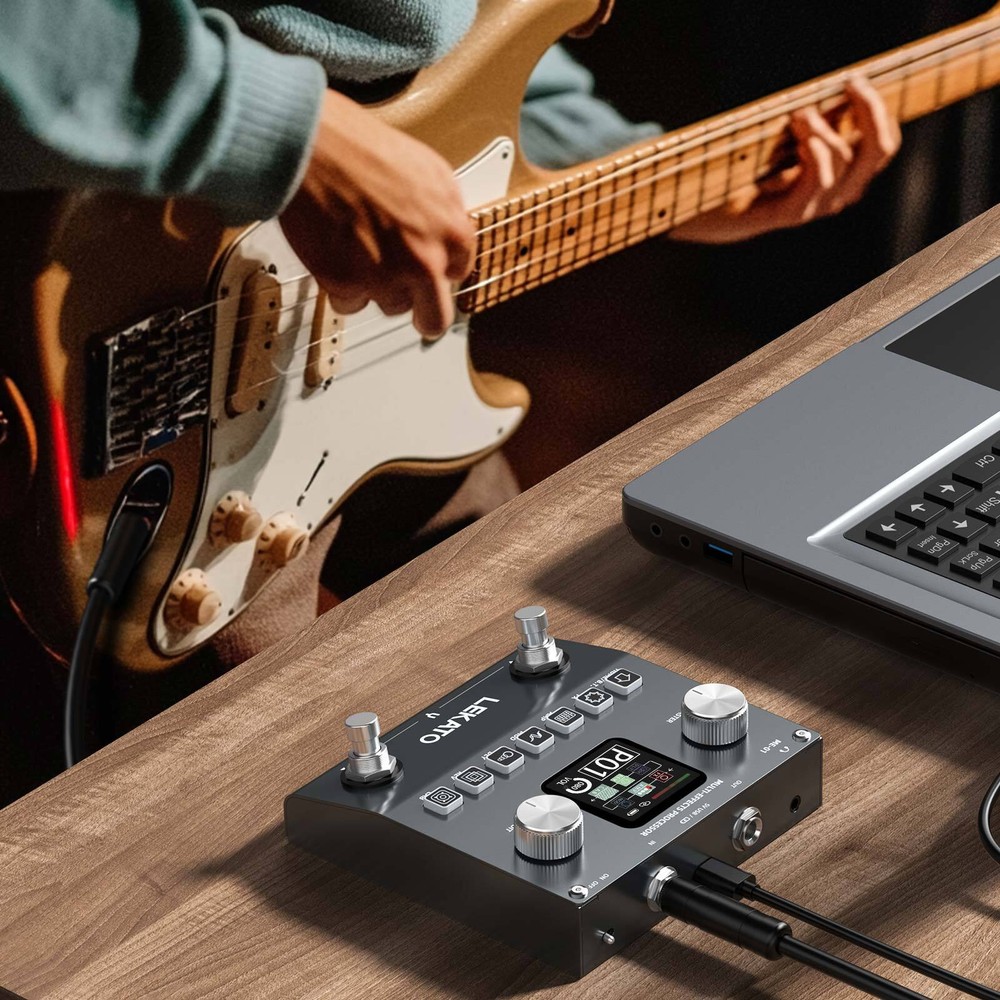 LEKATO Multi Effects Guitar Pedal Guitar Effects Processor w/ 6 Effects Modules