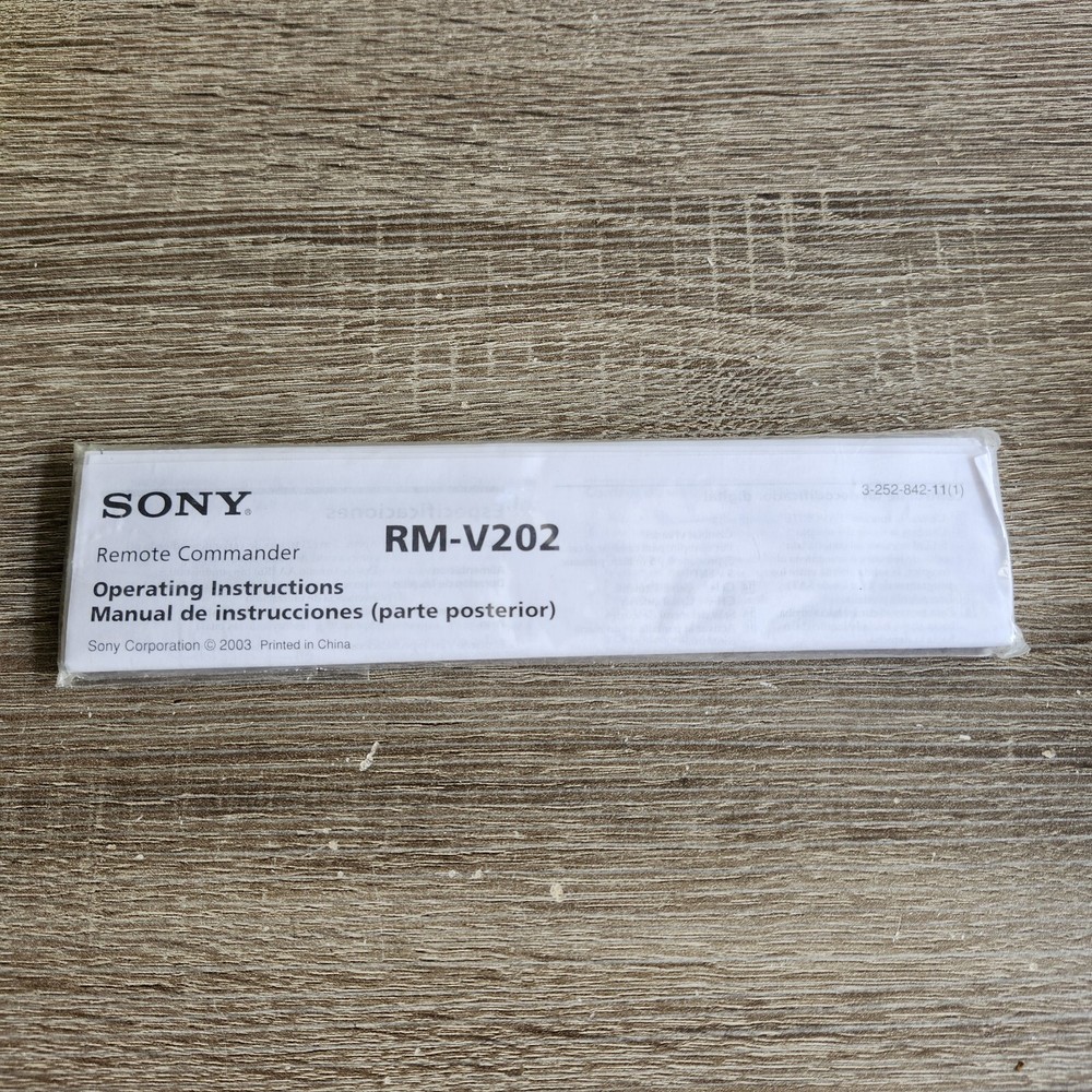 Vintage Sony Remote Commander RM-V202 Instructions Manual