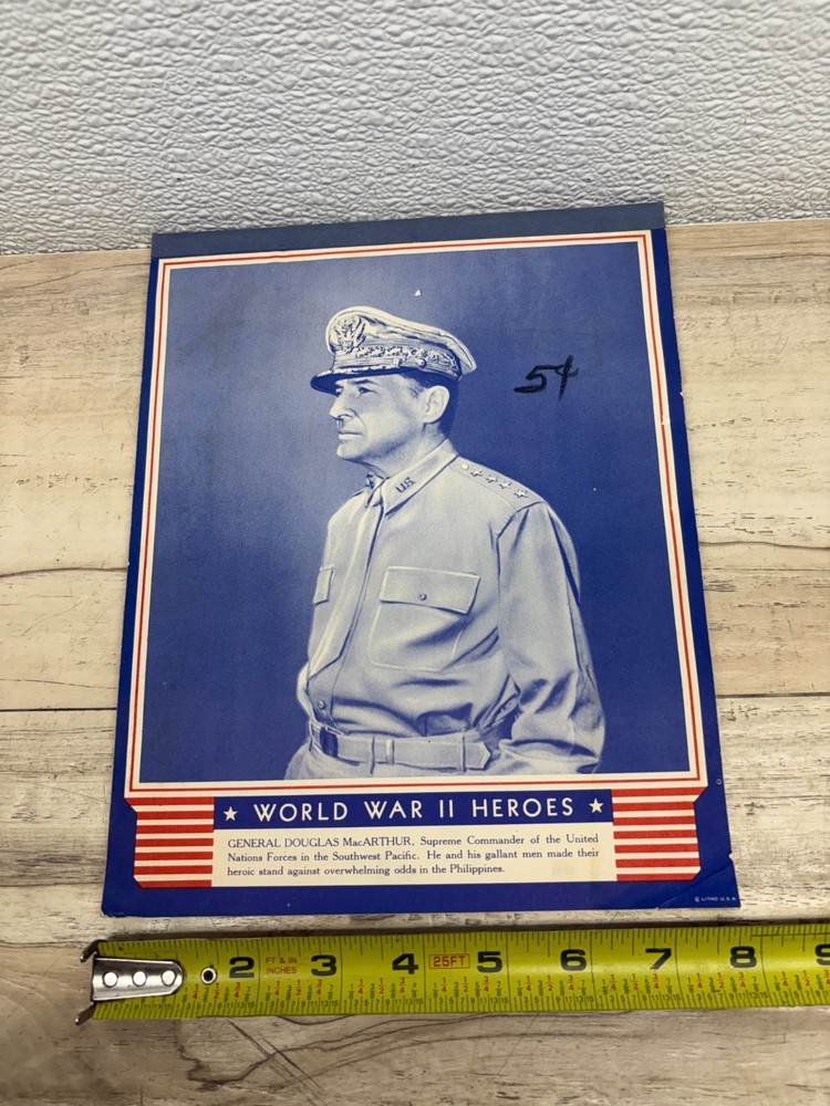 Vintage World War II Heroes General MacArthur Paper Notebook