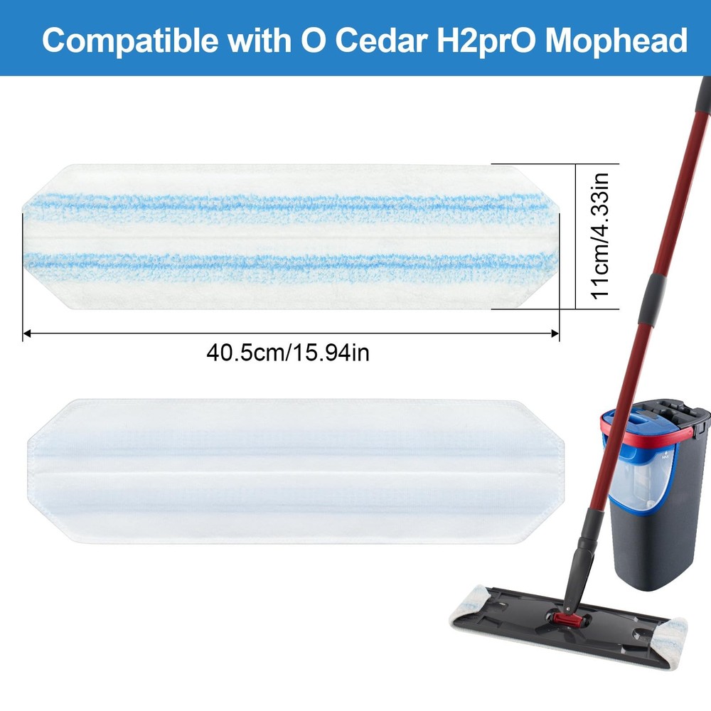 8 Pack Mop Pads Replacements Compatible with O Cedar H2prO Flat Mop System Mi...