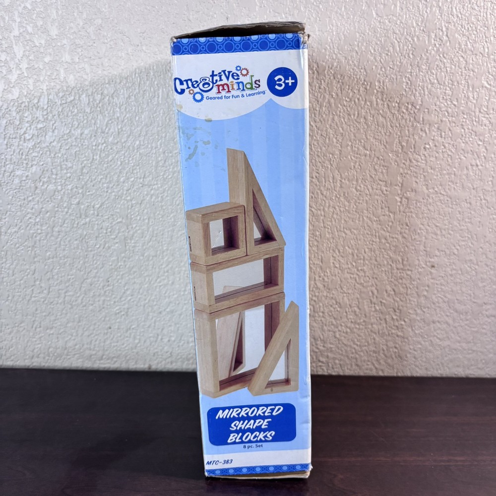 Creative Minds Hardwood Mirrored Shape Blocks - 8 Piece Set MTC-383