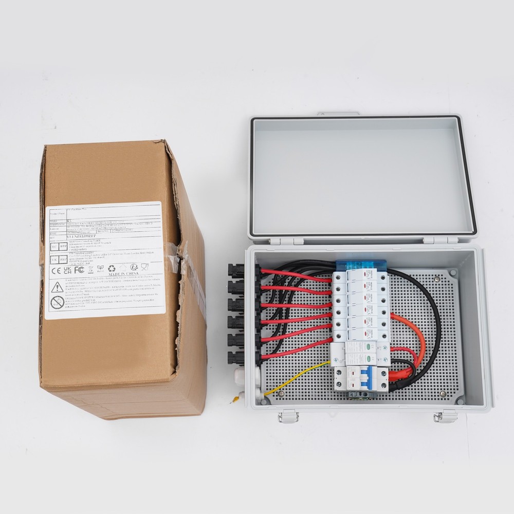 6 String Solar PV Combiner Box 63A Circuit Breaker Junction Box for Solar Panel