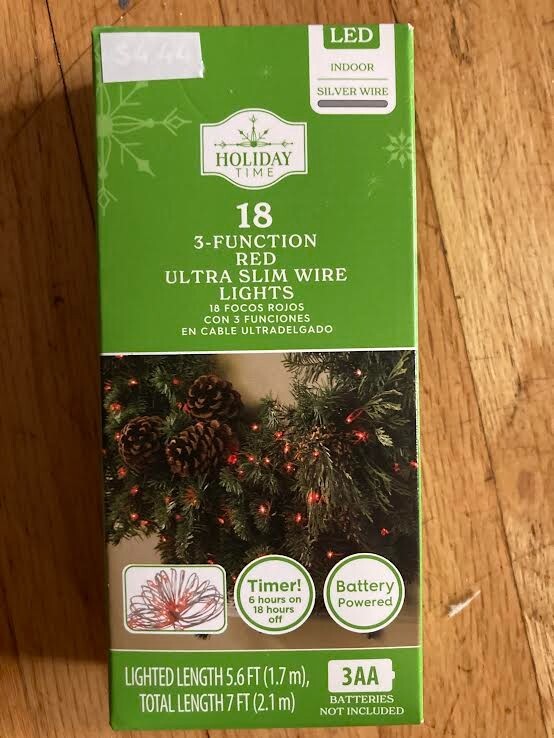 Holiday Time 3-Function LED Ultra-Slim Wire Light Set, Red , 18 Count