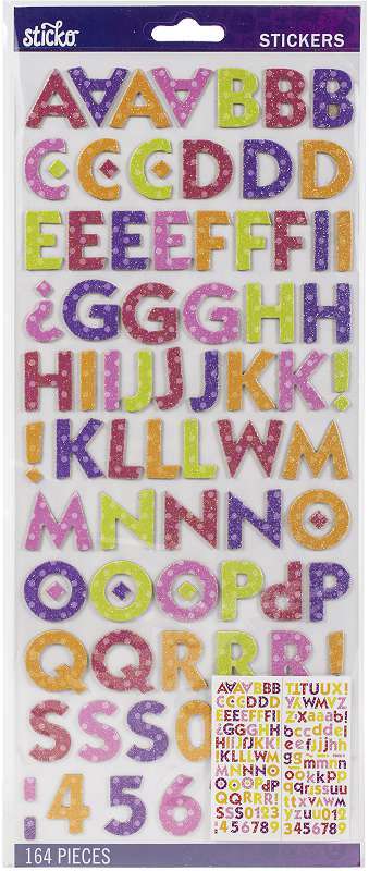 Sticko Alphabet Stickers 164/Pkg Multi Color