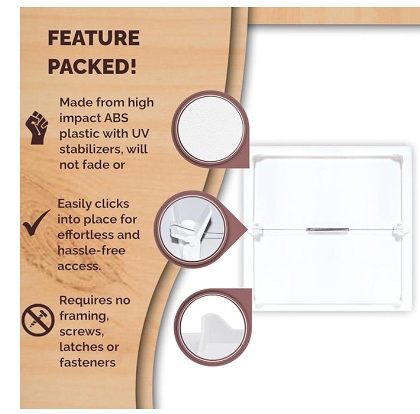 4 Pack Morvat Spring Access Panel 12x12in for Ceiling & Drywall, Heavy-Duty