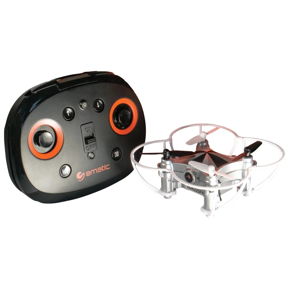 Ematic EDA225FX Quadcopter Drone (White) - New
