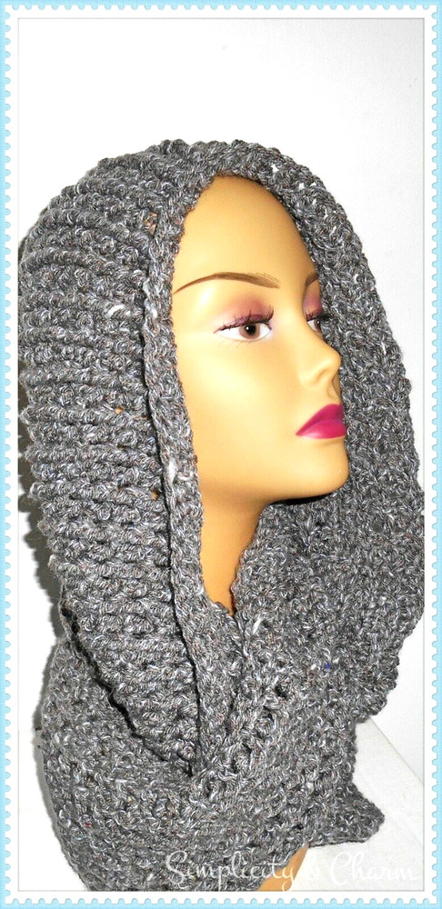 Wool Blend Gray Infinity Scarf