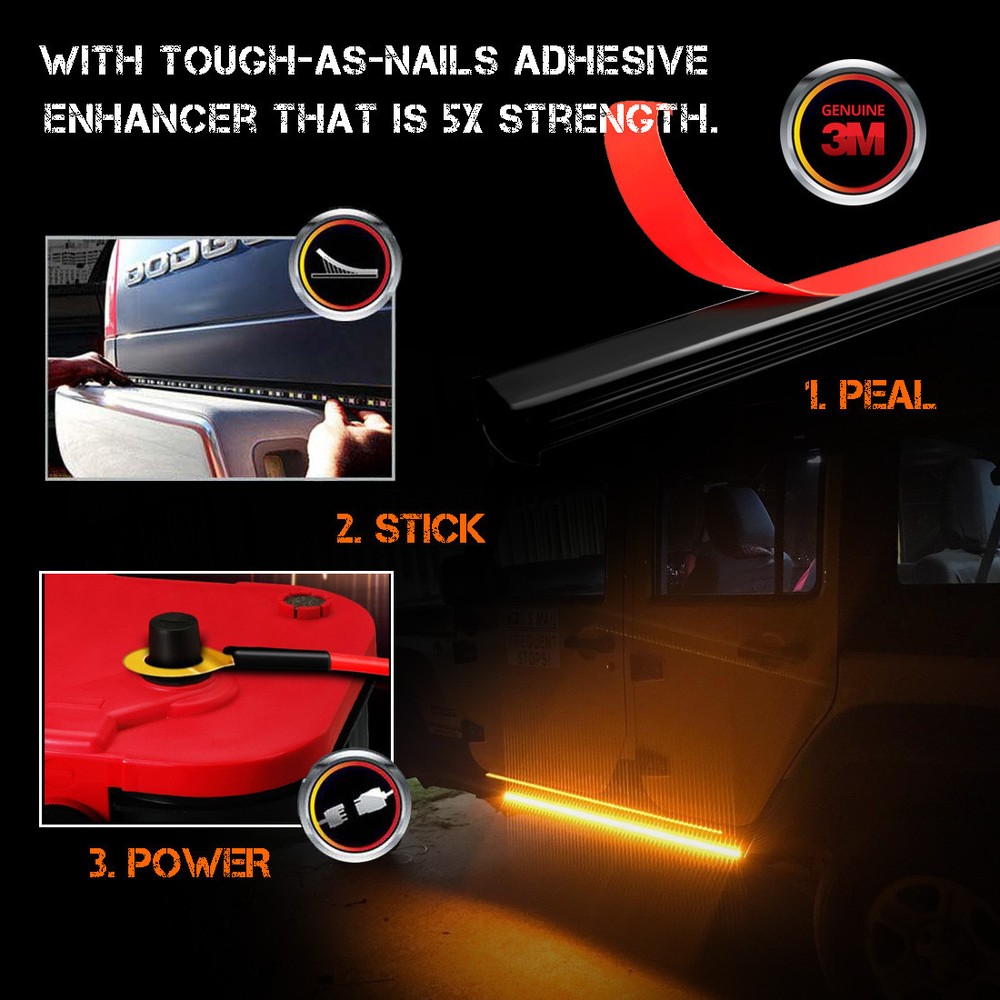 2X 70" DRL Running Board/Step Bar/Turn Signal Switchback Led Light Amber/White