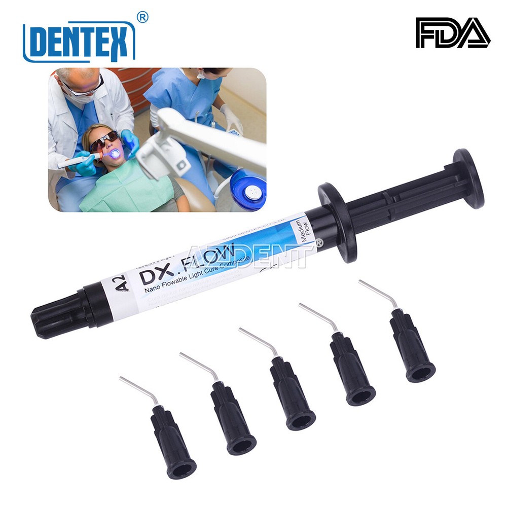Dentex Dental Medium Flowable Light Cure Composite Resin Shade A1, A2, A3