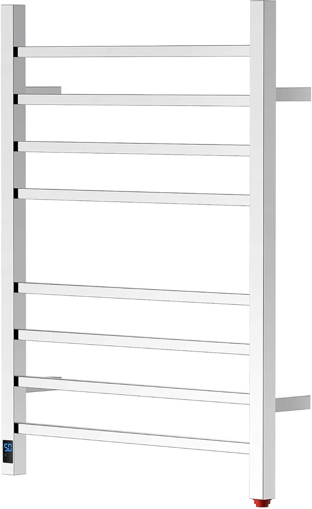 Electric Towel Warmer with Timer & Temperature Control - Wall-Mounted Rack