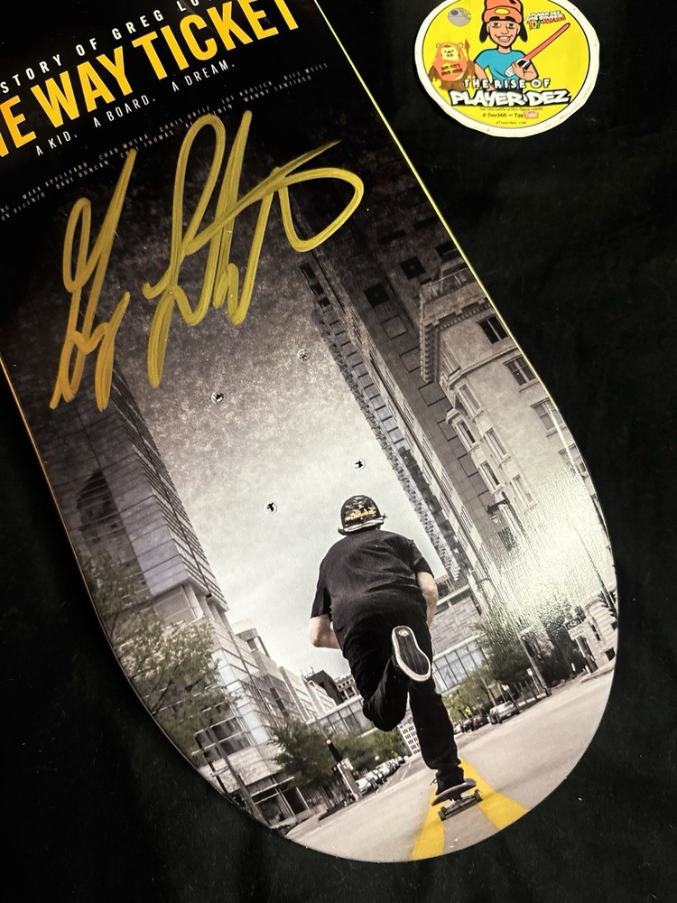 RARE SIGNED Greg Lutzka One Way Ticket Documentary Skateboard Deck AUTOGRAPHED