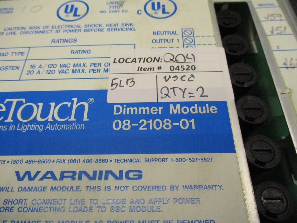 LiteTouch / Savant Dimmer Module Board 08-2108-01 120V