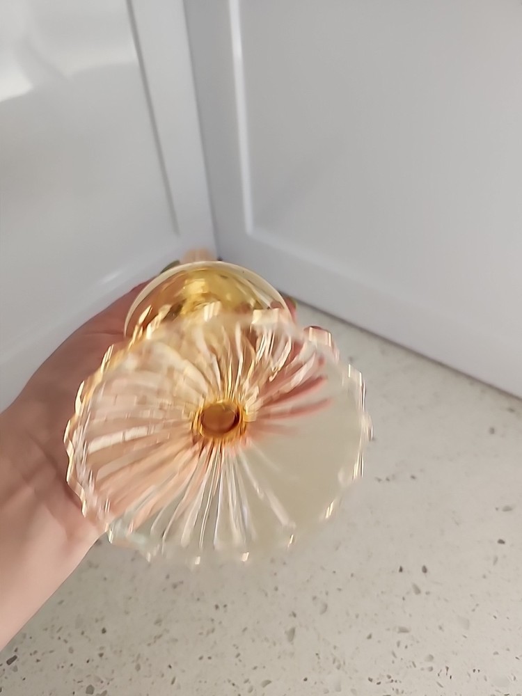 Orange Glass Candle Holder Bubbles