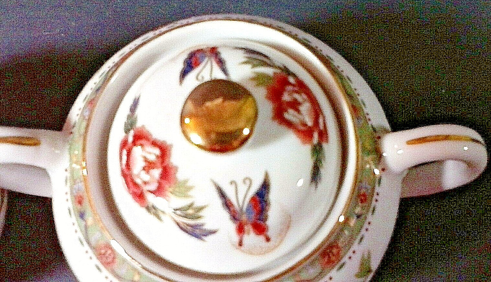 Takahashi Rust Rose cream & sugar set