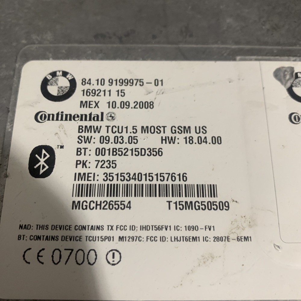 BMW E60 E61 E63 E65 E93 E90 E91 Original Ulf Bluetooth Modul Freisprech- 9199975