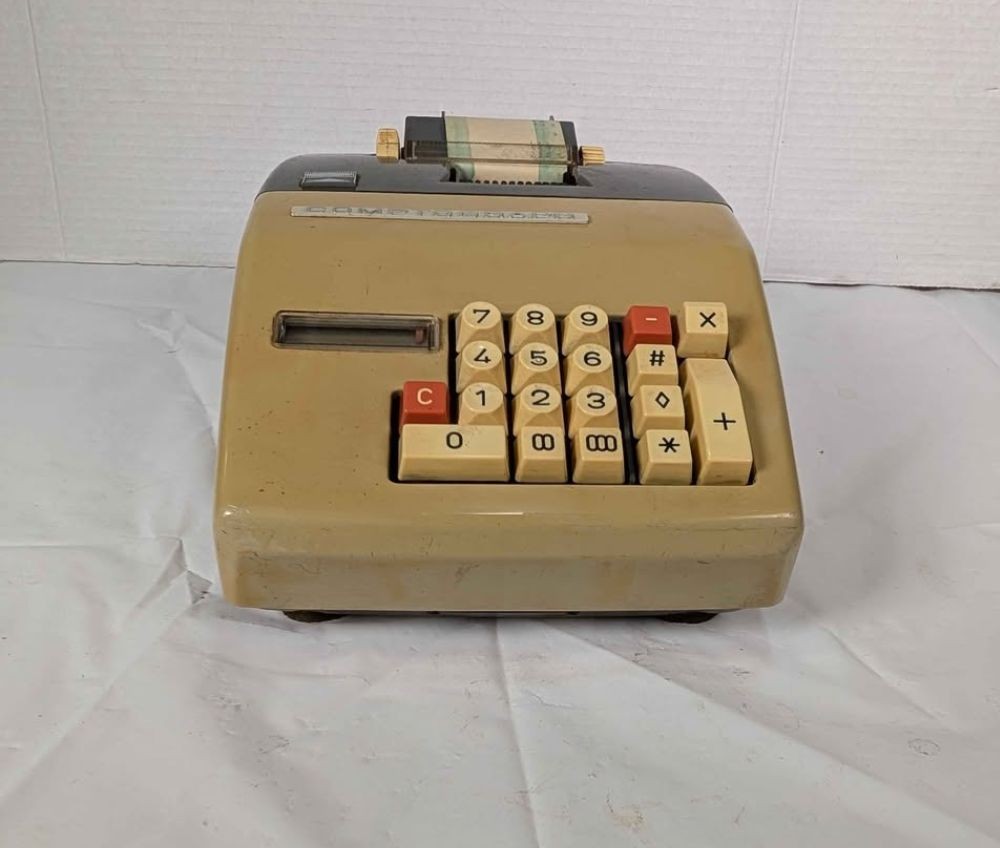 Walther Comptograph Adding Machine Model 12CL Vintage Mechanical Printing Office