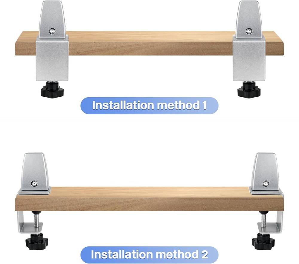 2 Pack Sneeze Guard Support Adjustable Aluminum Desk Divider Panel Clamp