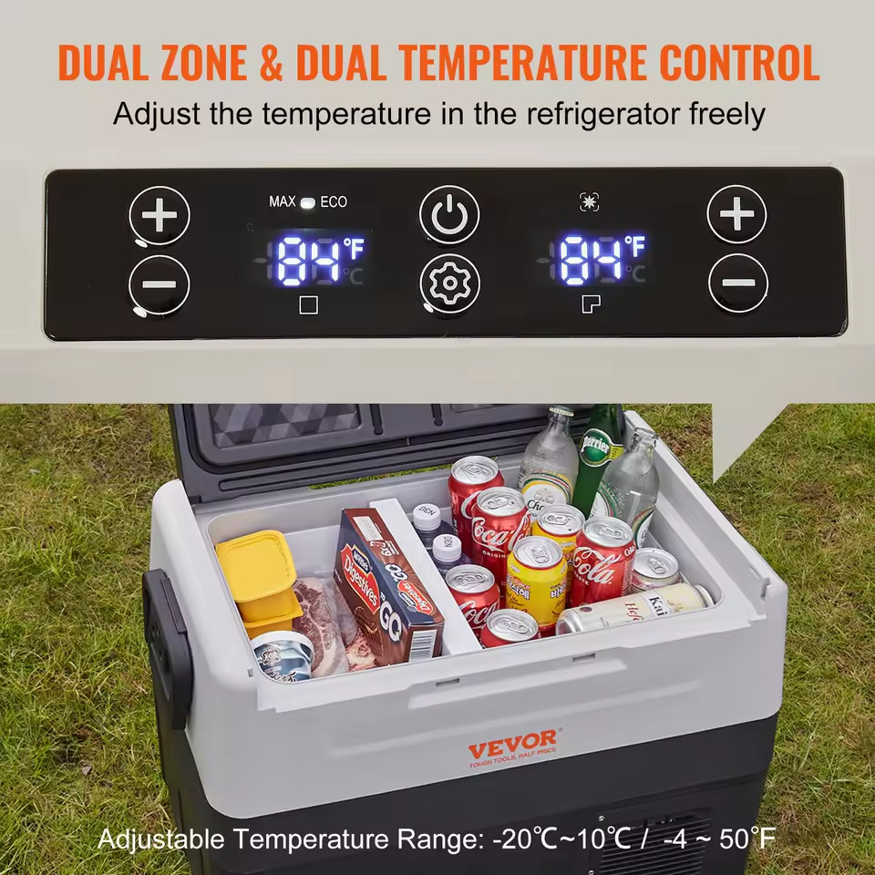 35L Portable Car Refrigerator Freezer with Wheels Handle Compressor for Camping