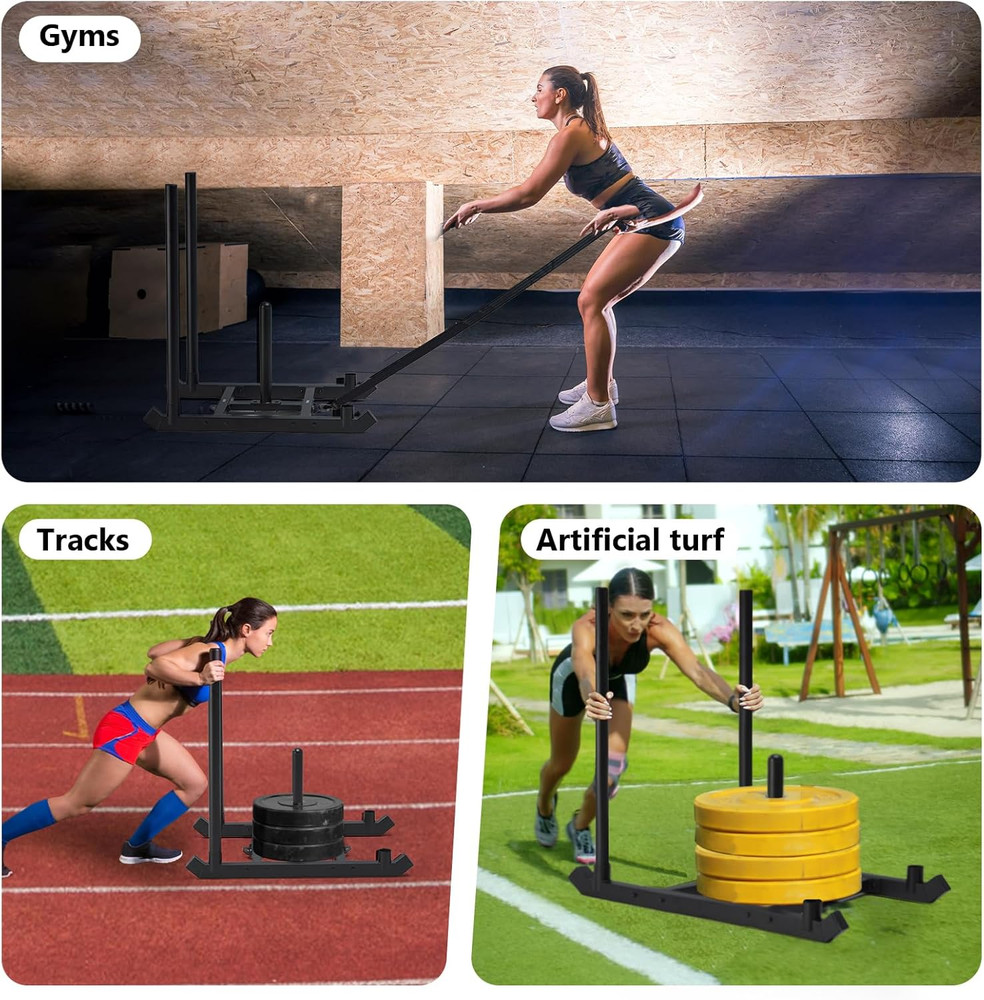 TEDEUM Steel Weight Training Pull Sled for Strength and Speed Development