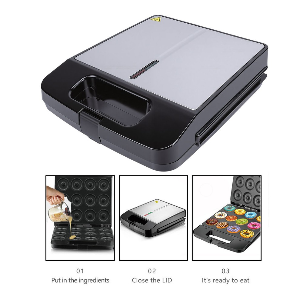 3-Donut Maker Machine With Double Sided Heating For Home Kitchen Use