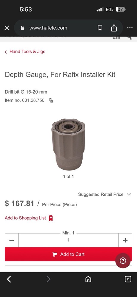 Depth Gauge For Rafix Installer