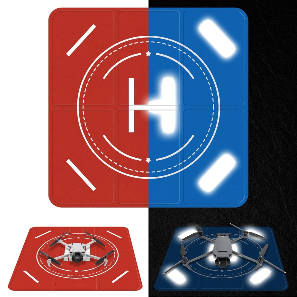 Nighttime Reflective Drone Landing Pad, Fast-fold Double Sided Waterproof Lan...
