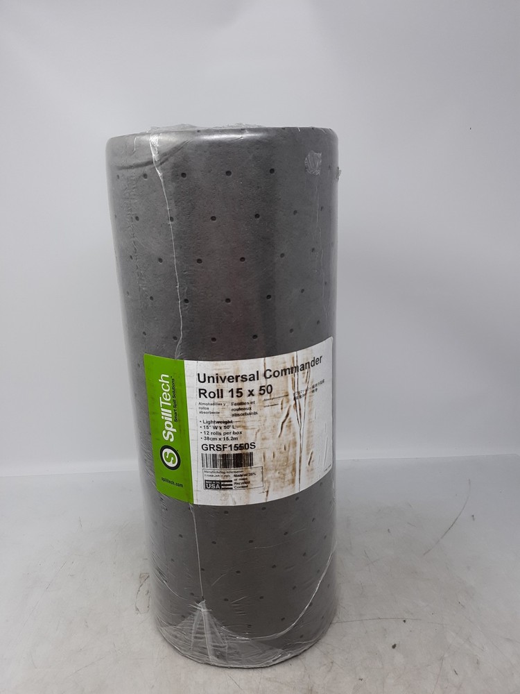SpillTech Universal Commander Absorbent Roll 15" x 50' Lightweight Spill Control