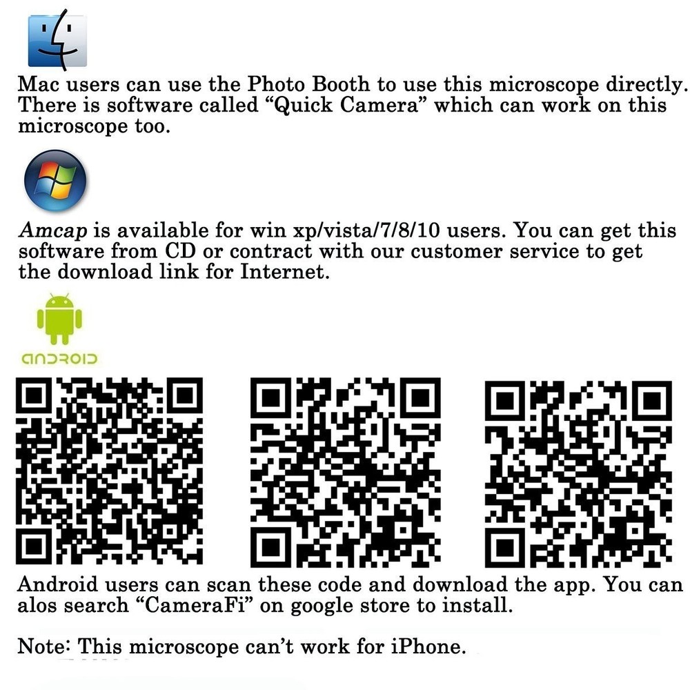 USB Microscope 40-1000X for Android/PC, Digital Camera with 8 LED Lights