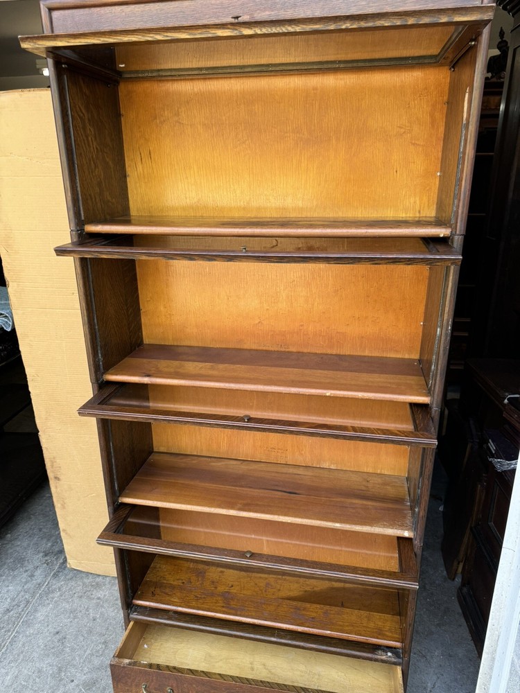 GRAND RAPIDS OAK BARRISTER 4 SECTION STACK BOOKCASE