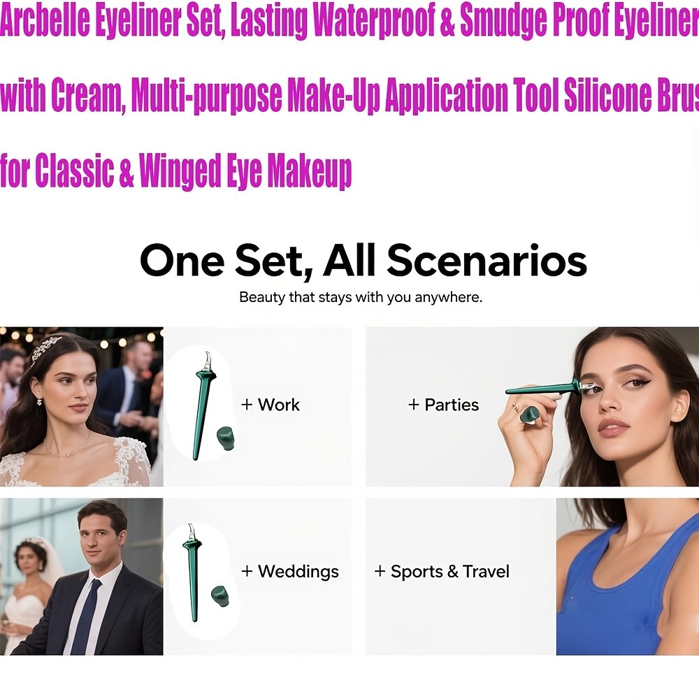 Multi-Functional Economical Quick-Install 3-Color Eyeliner Makeup Assistant Tool