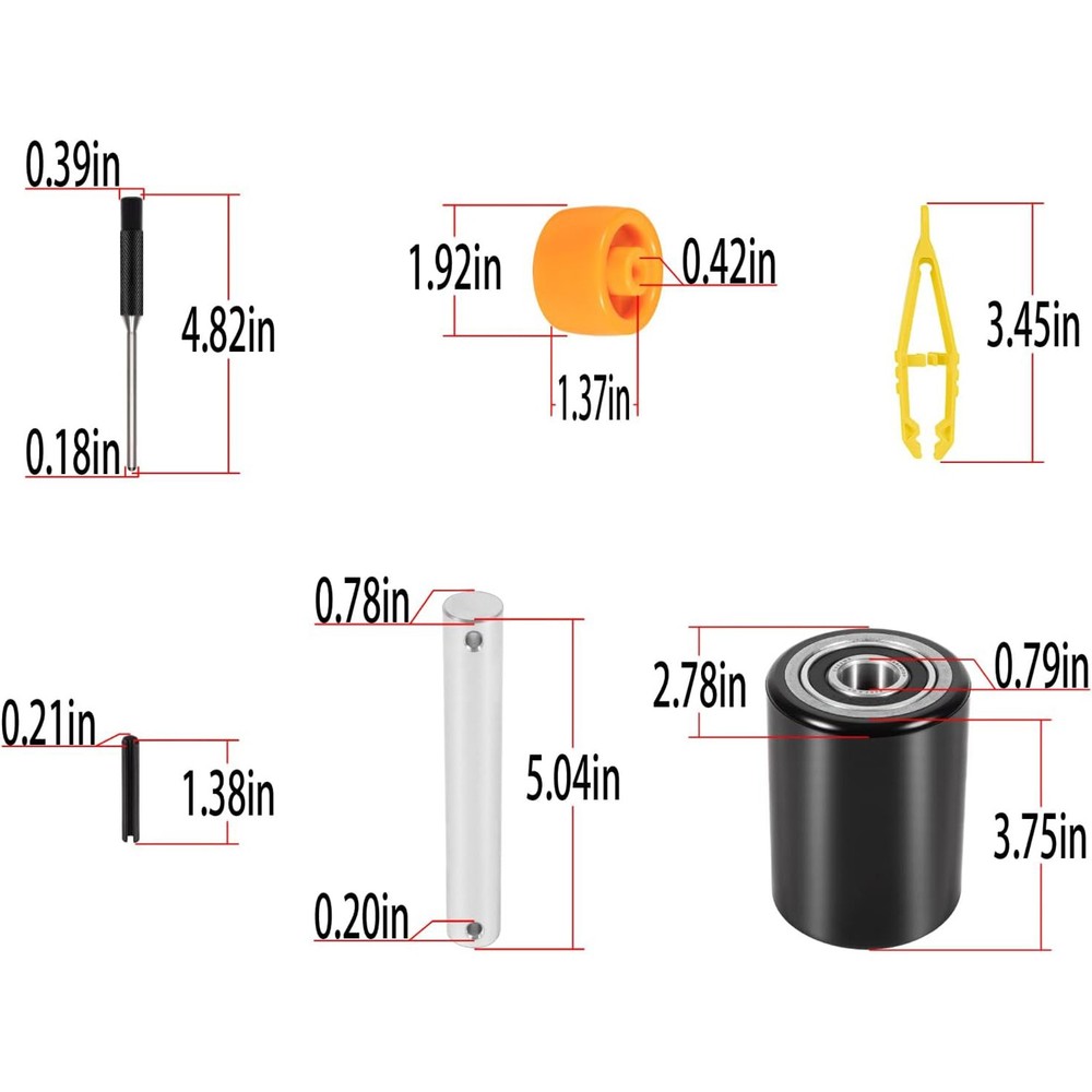 for Crown PTH50 Pallet Jack Front Load Wheels Replacement Kit Front Load Roller