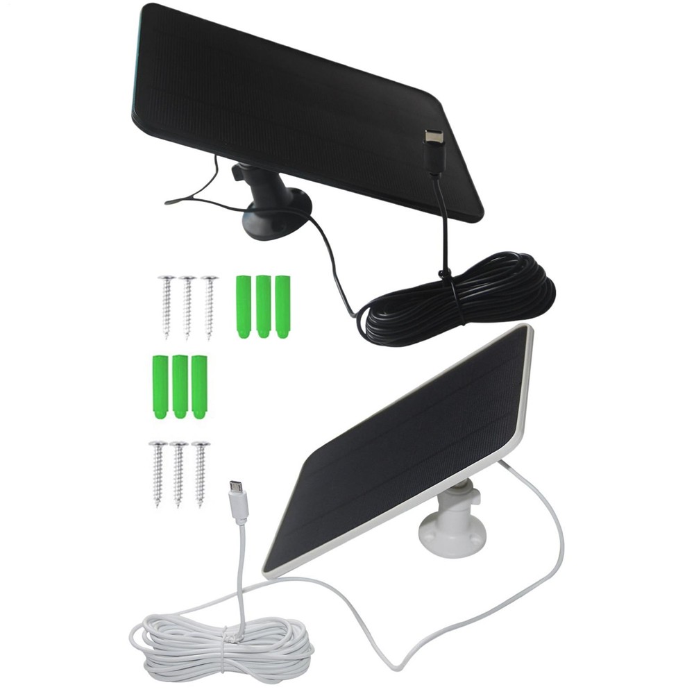 Solar Panel for Security Camera /Ring Battery Micro USB Type-C Cable Outdoor