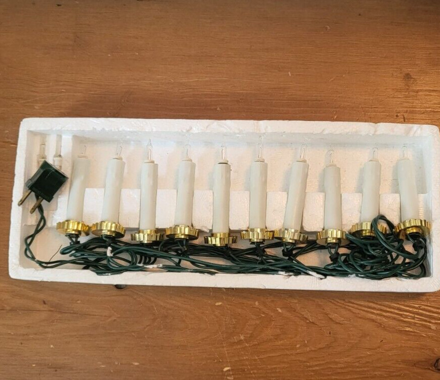 String of 10 Mini White Drip Candle Lights Christmas White