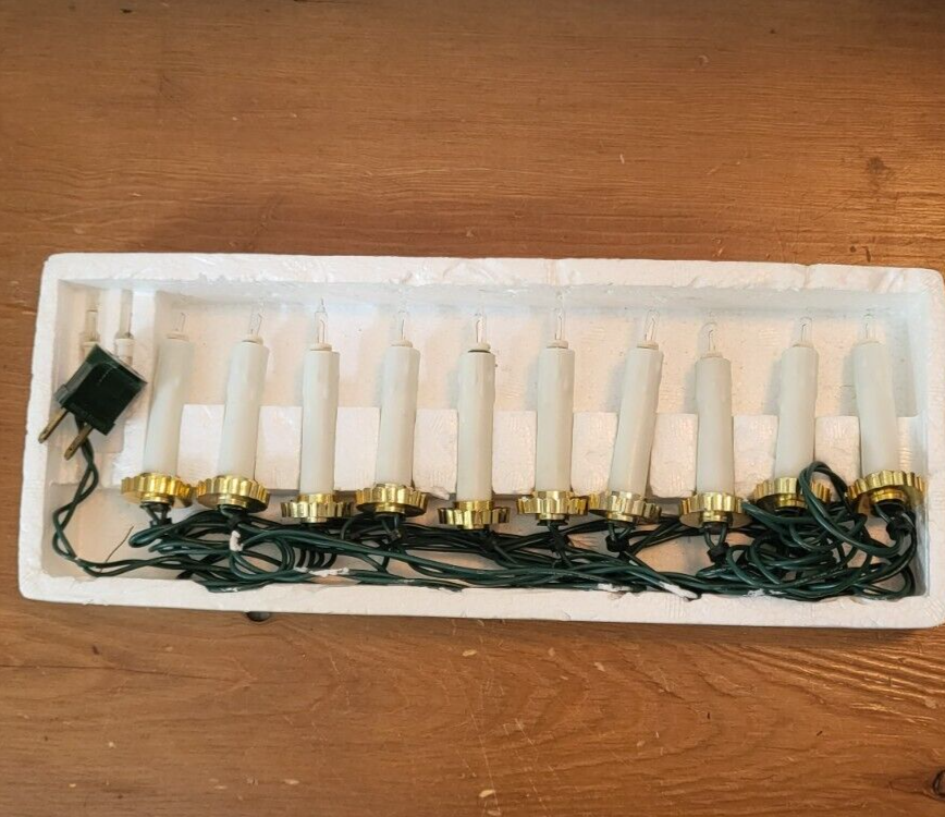 String of 10 Mini White Drip Candle Lights Christmas White