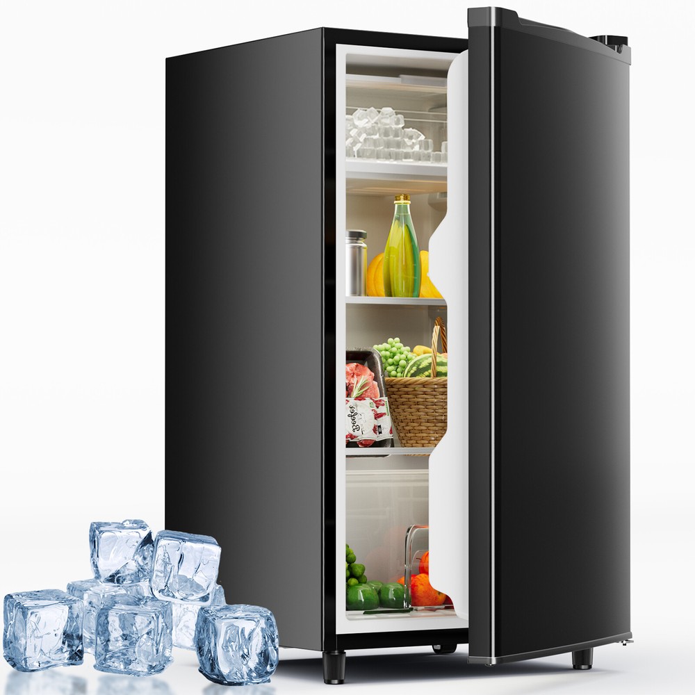 Quiet Compact Mini Fridge with Freezer Compartment, Single Door Design