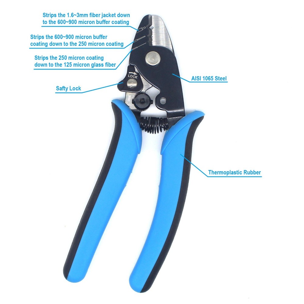 Multifunction Optical Tools Peeling Pliers 3 Hole Optic Fiber Cable Stripper