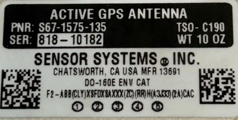 Active GPS Antenna S67-1575-135 Removed Working
