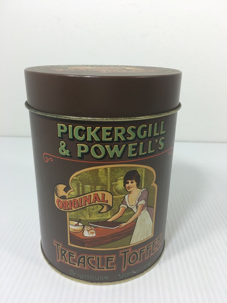 Pickersgill Powells Treacle Toffee Tin Can Collectible Kitchen Decor Brown