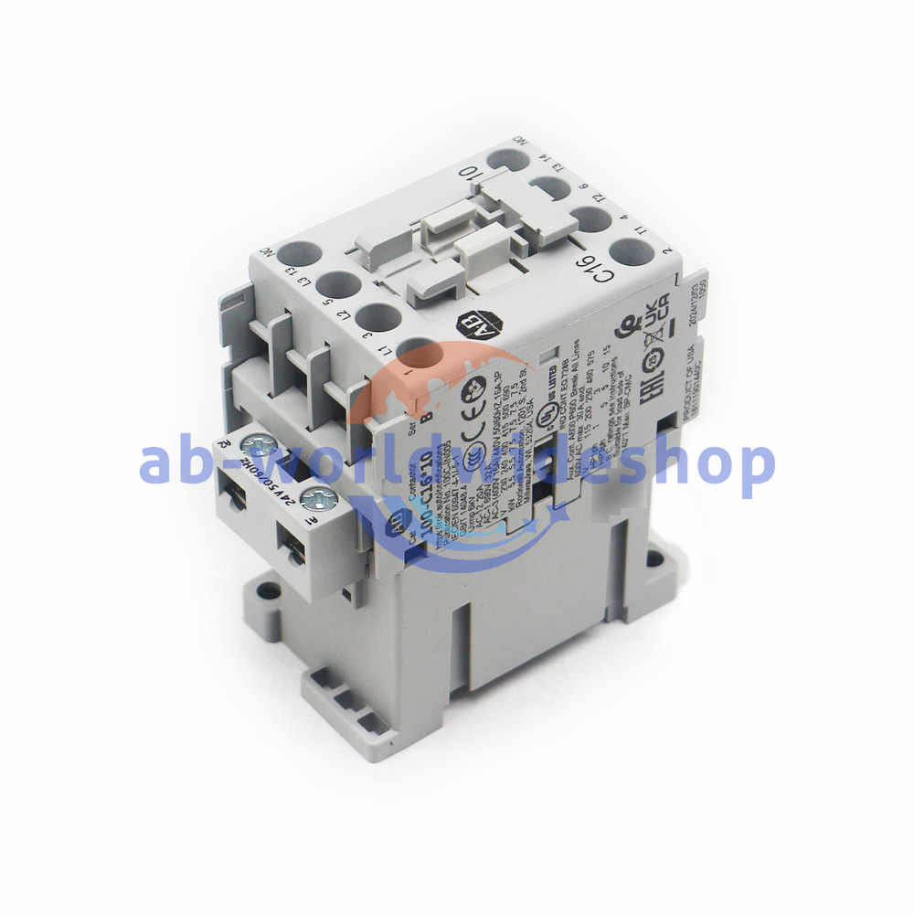 New Allen Bradley 100-C16KJ10— IEC 16 A Contactor 24V 50/60Hz Screw Terminals