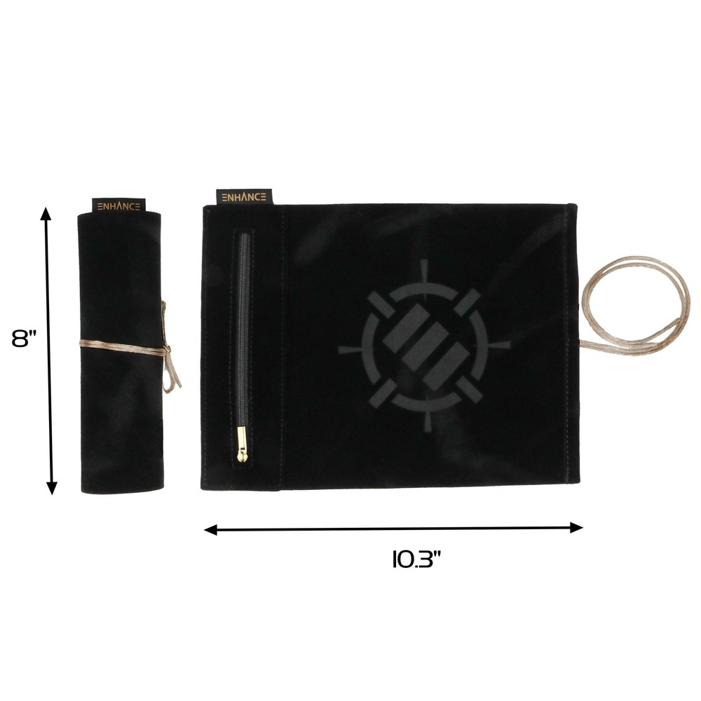 ENHANCE Roll on a Scroll™ Dice Rolling Mat & 7pc Acrylic Dice Set