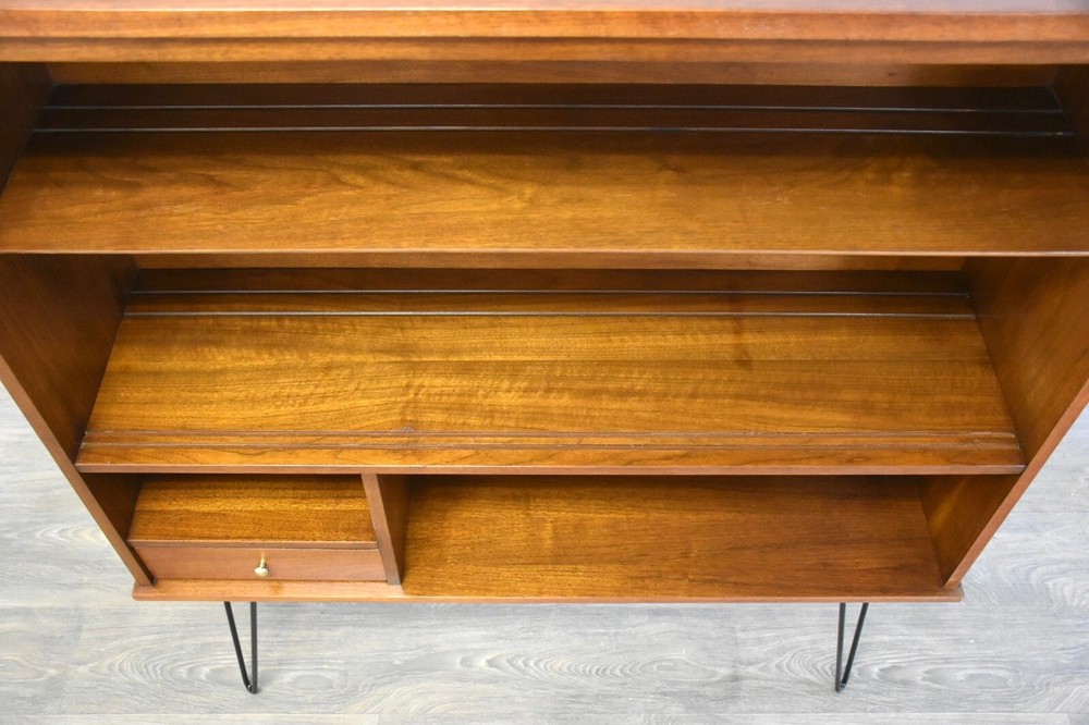 Walnut Mid Century Modern Bookcase