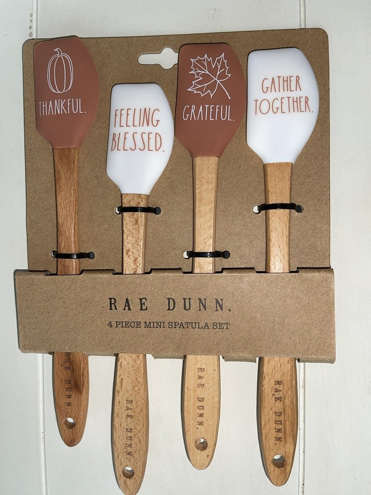 Rae Dunn Fall Thanksgiving 4 Piece Mini Spatula Set NEW 2020