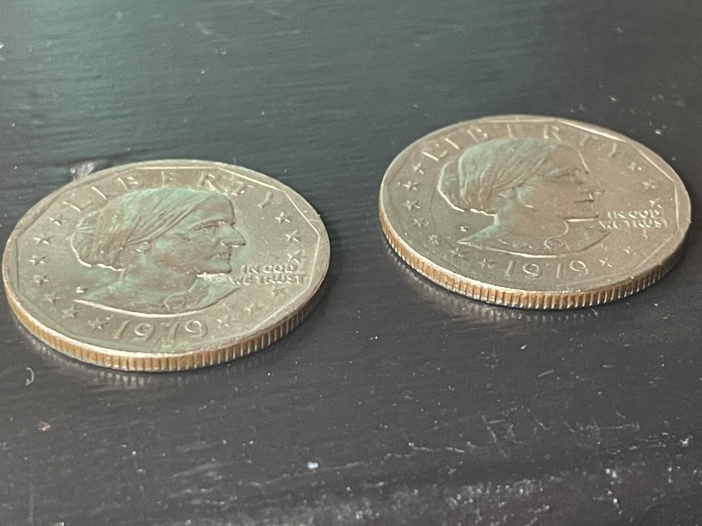 Two 1979-P Susan B. Anthony dollar coins
