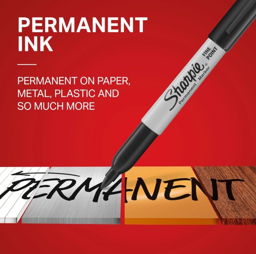 Sharpie Permanent Markers, Fine Point, Black, 2 Count